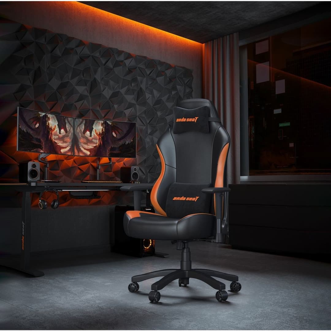 Anda seat Luna Large Office Gaming Chair - Black & Orange - Image 1