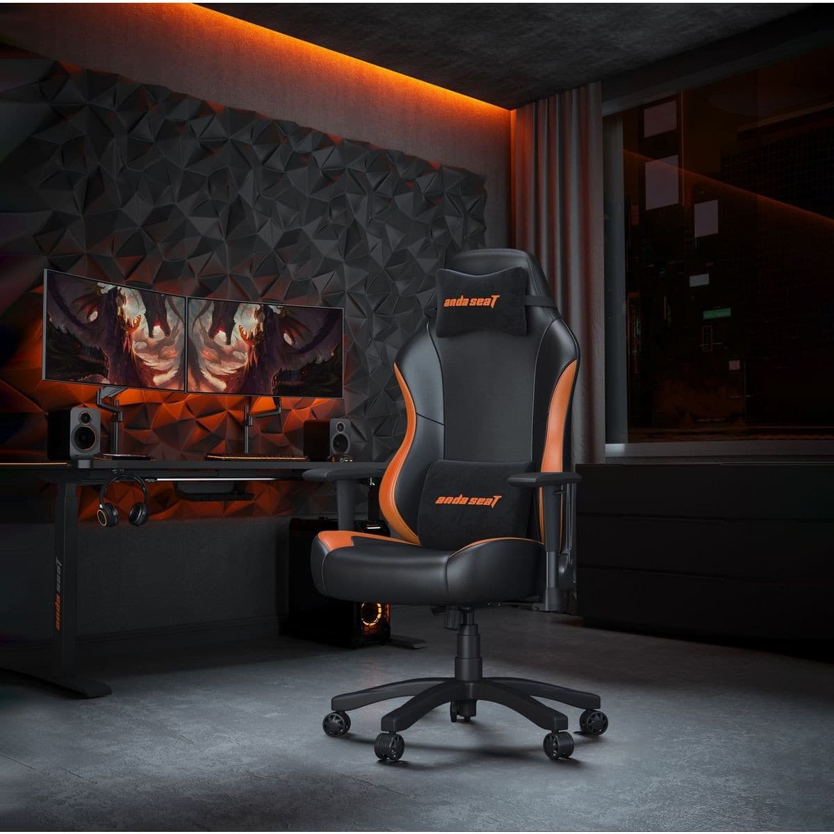 Anda seat Luna Large Office Gaming Chair - Black & Orange