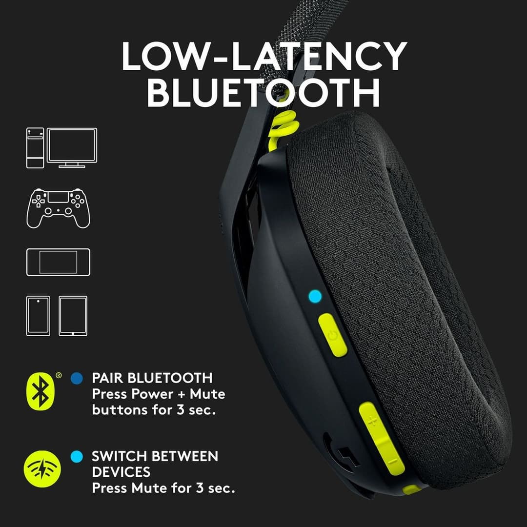 Logitech G435 Wireless PS5, PS4, Switch, PC Headset - Black - Image 3