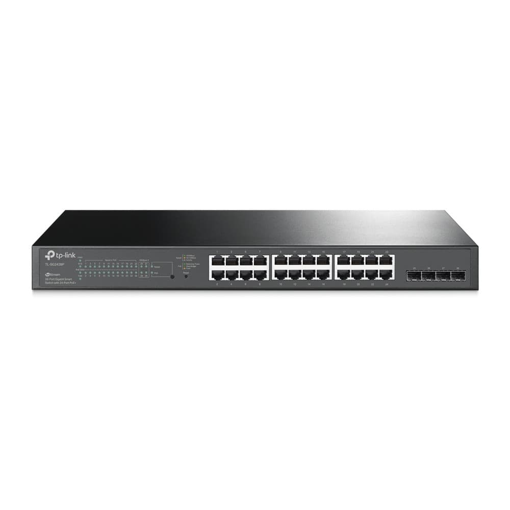 TP-LINK TL-SG2428P 56 Gbit/s Rack Mountable Managed 24 x Gigabit Ethernet RJ45+4 x SFP Ports Network Switch - Image 1