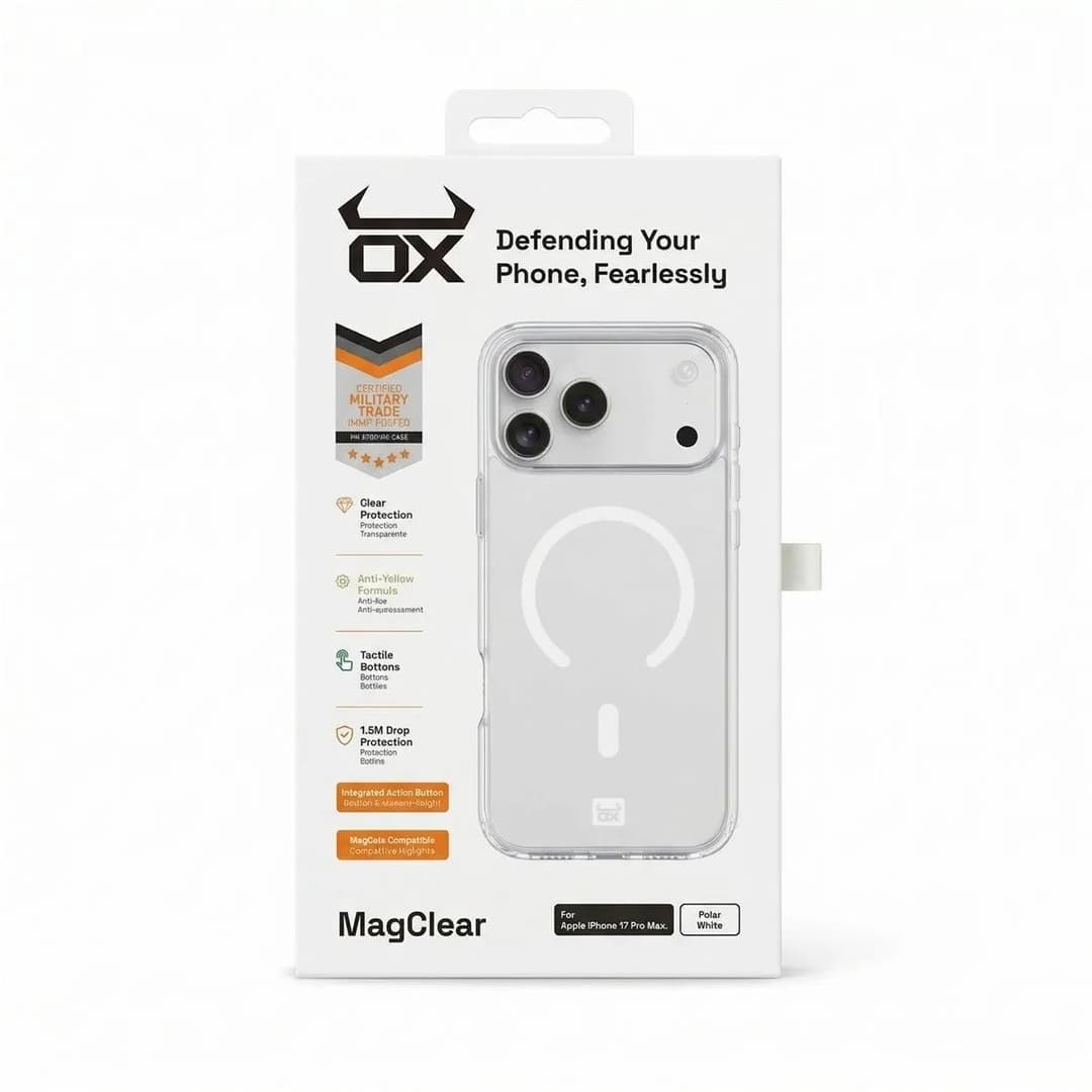 OX MagClear MagSafe Case for Apple iPhone 17 Pro Max – Polar White - Image 1