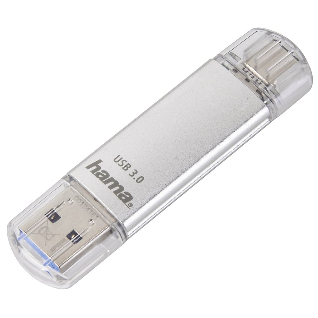 Hama C-Laeta USB Flash Drive USB Type-A / USB Type-C 3.2 Gen 1 (3.1 Gen 1) Silver 256GB - Image 1