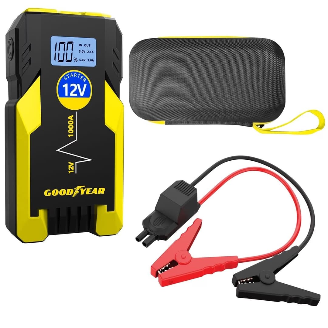 Goodyear 12V Lithium Jump Starter 8000mAh Portable Car Battery Booster - Black & Yellow - Image 3