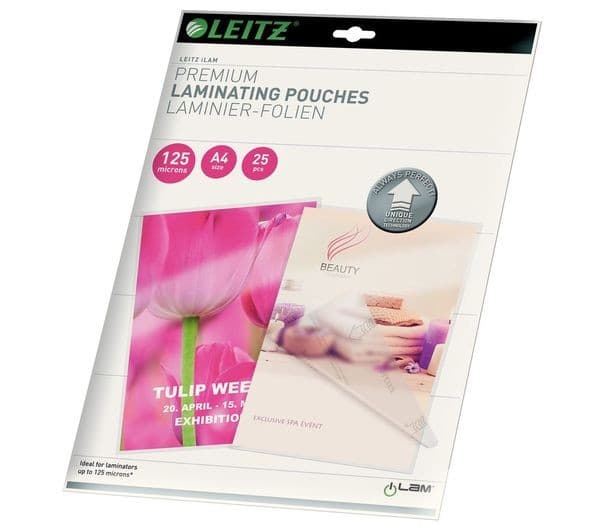 LEITZ iLAM Gloss Laminating Pouches A4 125 Micron - Pack of 25 - Image 1