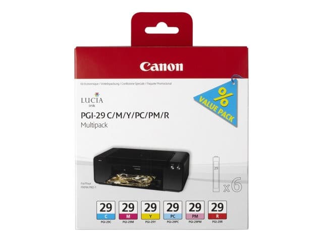 Canon PGI-29 CMY/PC/PM/R Multipack - yellow, cyan, magenta, red, photo cyan, photo magenta - original - ink tank - Image 2