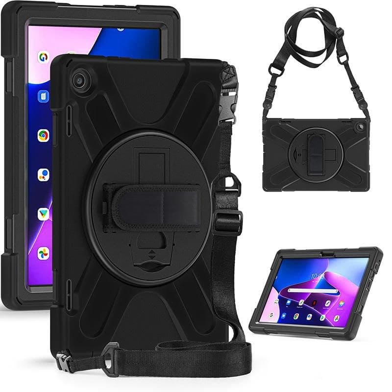 eSTUFF AUSTIN Defender Case for Lenovo Tab M10 Plus (3rd Gen) 2022 10.6" TB-125F/TB-128F - Black (ES681905-BULK) - Image 1