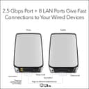 Netgear Orbi RBK852 Tri-Band Wi-Fi 6 Wireless Router Mesh System + 1 Satellite -White thumbnail 2
