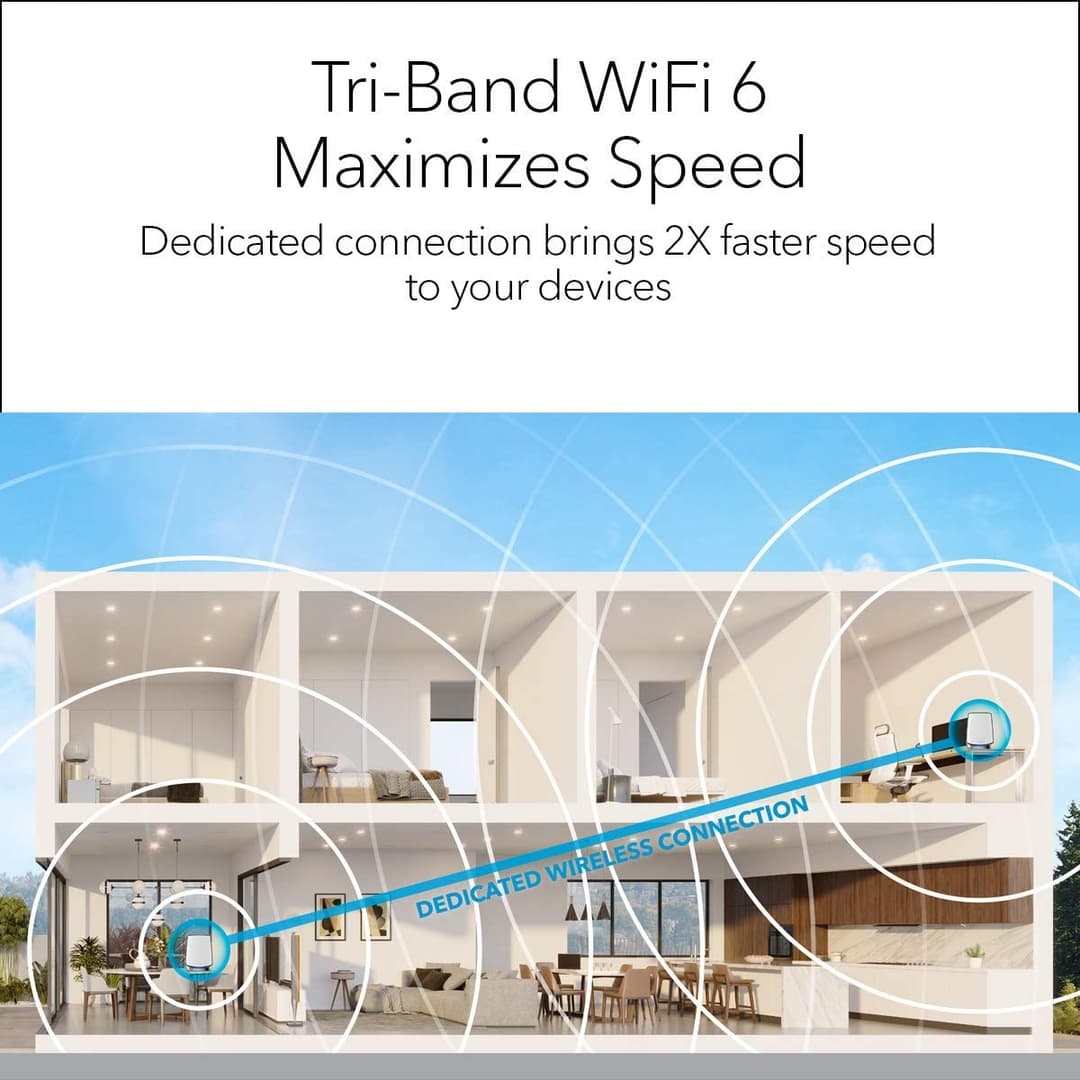 Netgear Orbi RBK852 Tri-Band Wi-Fi 6 Wireless Router Mesh System + 1 Satellite -White - Image 5