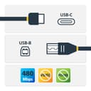StarTech.com USB-C to USB-B Cable - M/M - 1m (3ft) - USB 2.0 - Black thumbnail 2