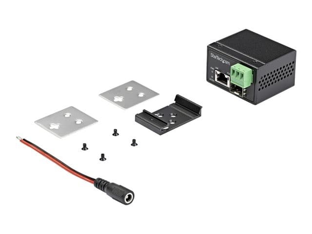 StarTech.com PoE+ Industrial Fiber to Ethernet Media Converter 30W, SFP to RJ45, Singlemode/Multimode Fiber Optic to Copper Gigabit Ethernet, Mini/Compact Size, IP-30/ -40 to +75C, 1Gbps - Mini Media Converter (IMC1GSFP30W) - fibre media converter - 1GbE, - Image 4