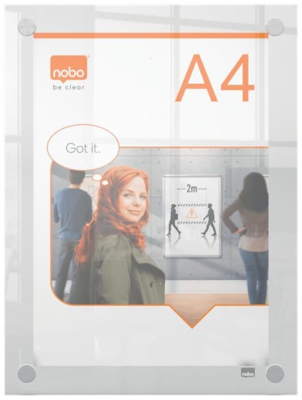 Nobo Premium Plus A4 Clear Acrylic Wall Mounted Poster Frame - Image 4