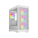 Vida Zephyr V2 Micro-ATX ARGB Tempered Glass Gaming PC Case with 4 x 120mm ARGB Fans - White thumbnail 1
