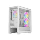 Vida Zephyr V2 Micro-ATX ARGB Tempered Glass Gaming PC Case with 4 x 120mm ARGB Fans - White thumbnail 5
