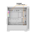 Vida Zephyr V2 Micro-ATX ARGB Tempered Glass Gaming PC Case with 4 x 120mm ARGB Fans - White thumbnail 10