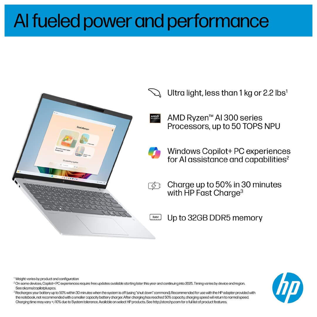 HP OmniBook 7 Aero 13-bg1003na AMD Ryzen AI 5 340 16GB RAM 1TB SSD 13.3" 2K Windows 11 Home Copilot+ Laptop - Image 8