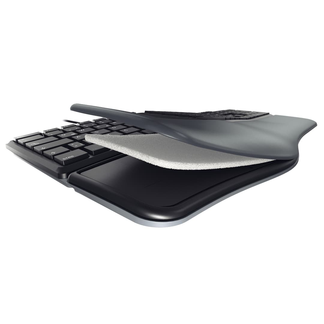 Cherry KC 4500 ERGO Full-size Curved USB Wired Ergonomic Keyboard - Black - Image 3