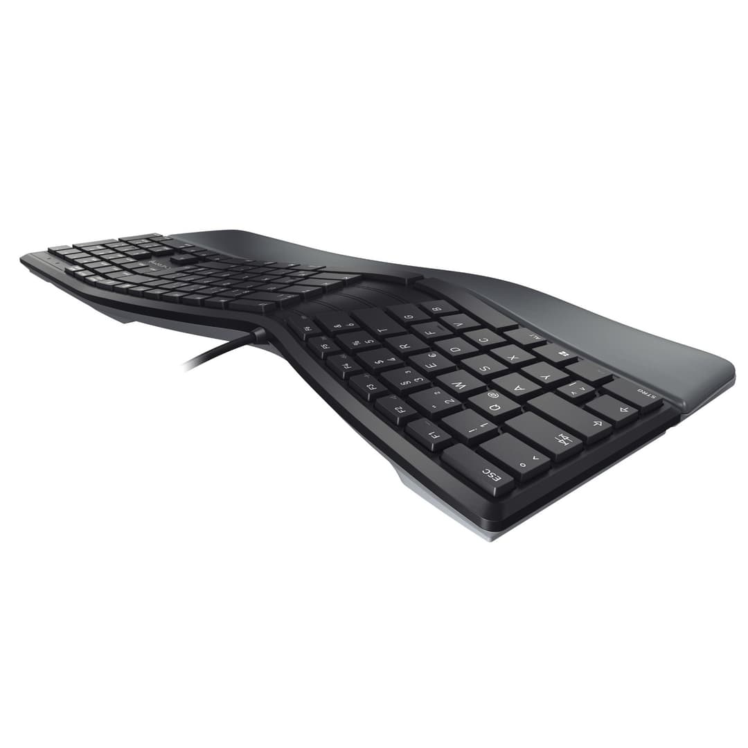 Cherry KC 4500 ERGO Full-size Curved USB Wired Ergonomic Keyboard - Black - Image 4