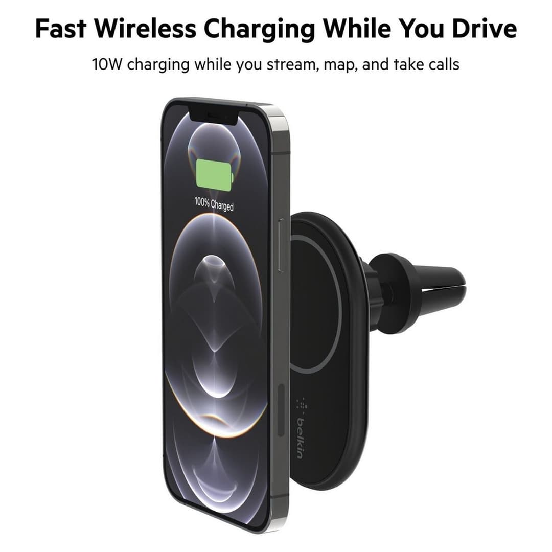Belkin MagSafe Compatible Wireless Car Charger 10W - Black - Image 4