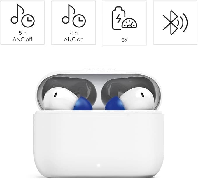Hama Passion Clear II True Wireless Bluetooth Earbuds, ANC, App Support, White - Image 2