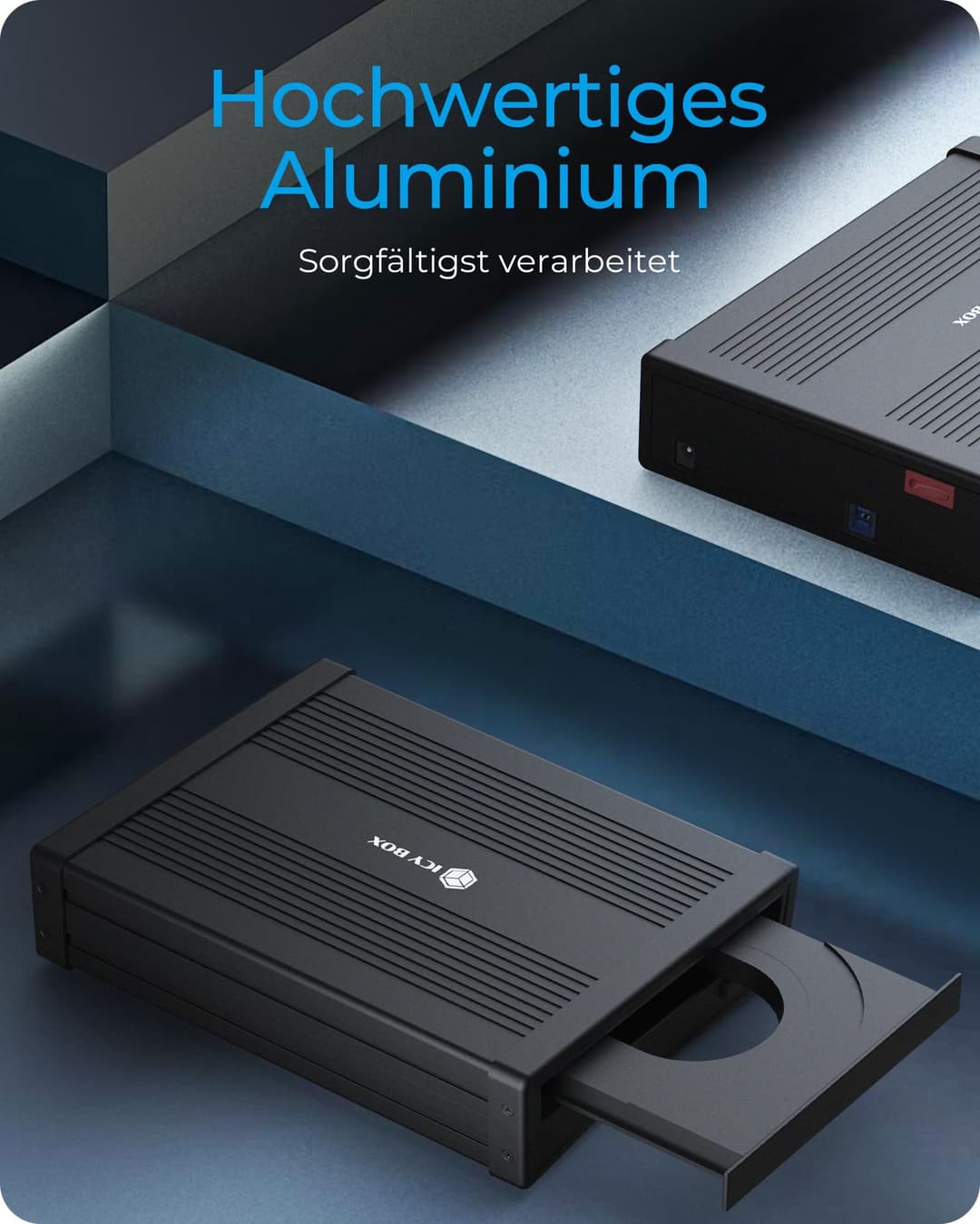ICY BOX IB-525-U3 External Enclosure for Blu-ray and DVD Drives - Black - Image 5