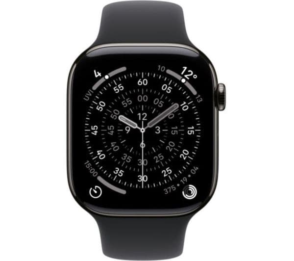 Apple Watch Series 11 GPS + Cellular 46mm Slate Titanium Case with Black Sport Band - M/L - Image 2