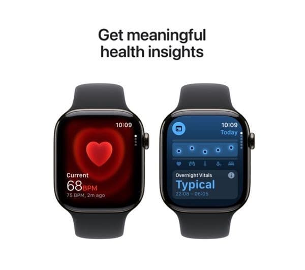 Apple Watch Series 11 GPS + Cellular 46mm Slate Titanium Case with Black Sport Band - M/L - Image 5