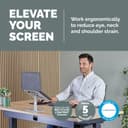 Fellowes Alumia Laptop Riser Desk Based Laptop Stand Max Size 15 inch Max Weight 5kg Silver thumbnail 2