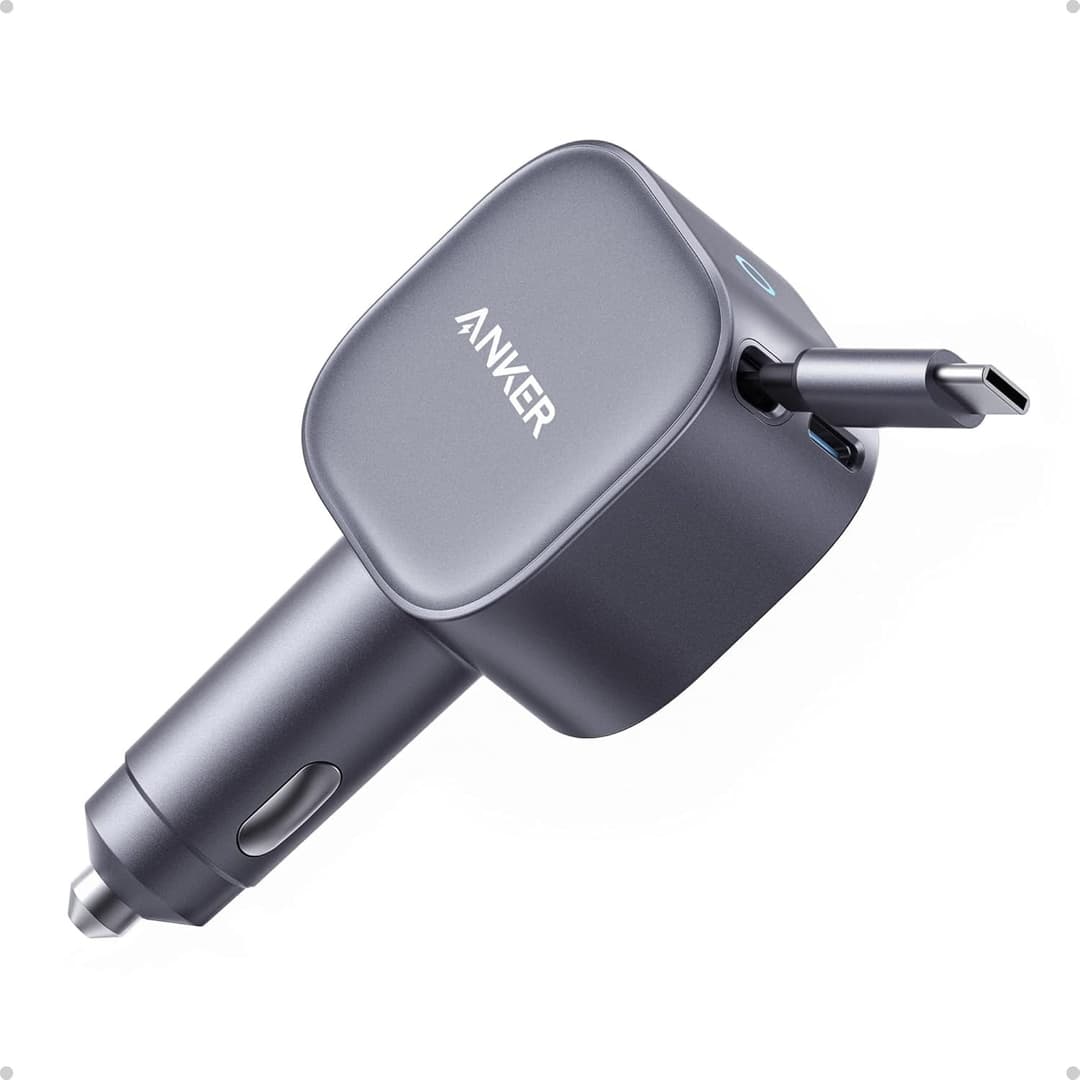 Anker Nano Car Charger (75W, USB-C Port, Built-in USB-C Cable) - Image 1