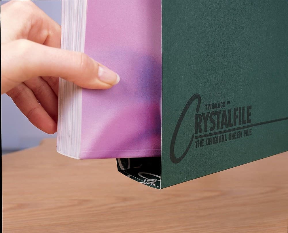 Rexel Crystalfile Classic Foolscap Suspension File 50mm Green (Pack of 50) - Image 3