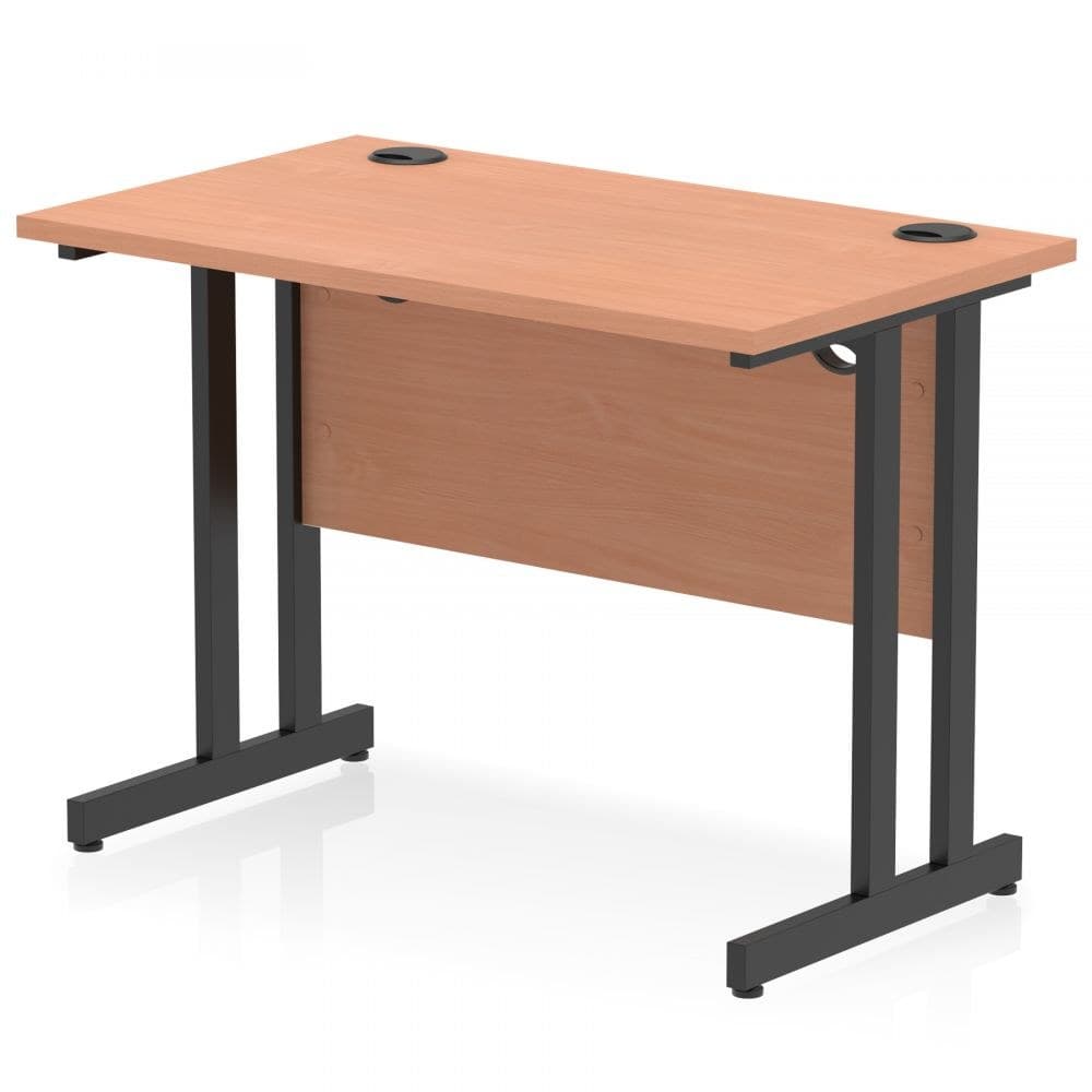 Dynamic Impulse 1000 x 600mm Straight Desk Beech Top Black Cantilever Leg