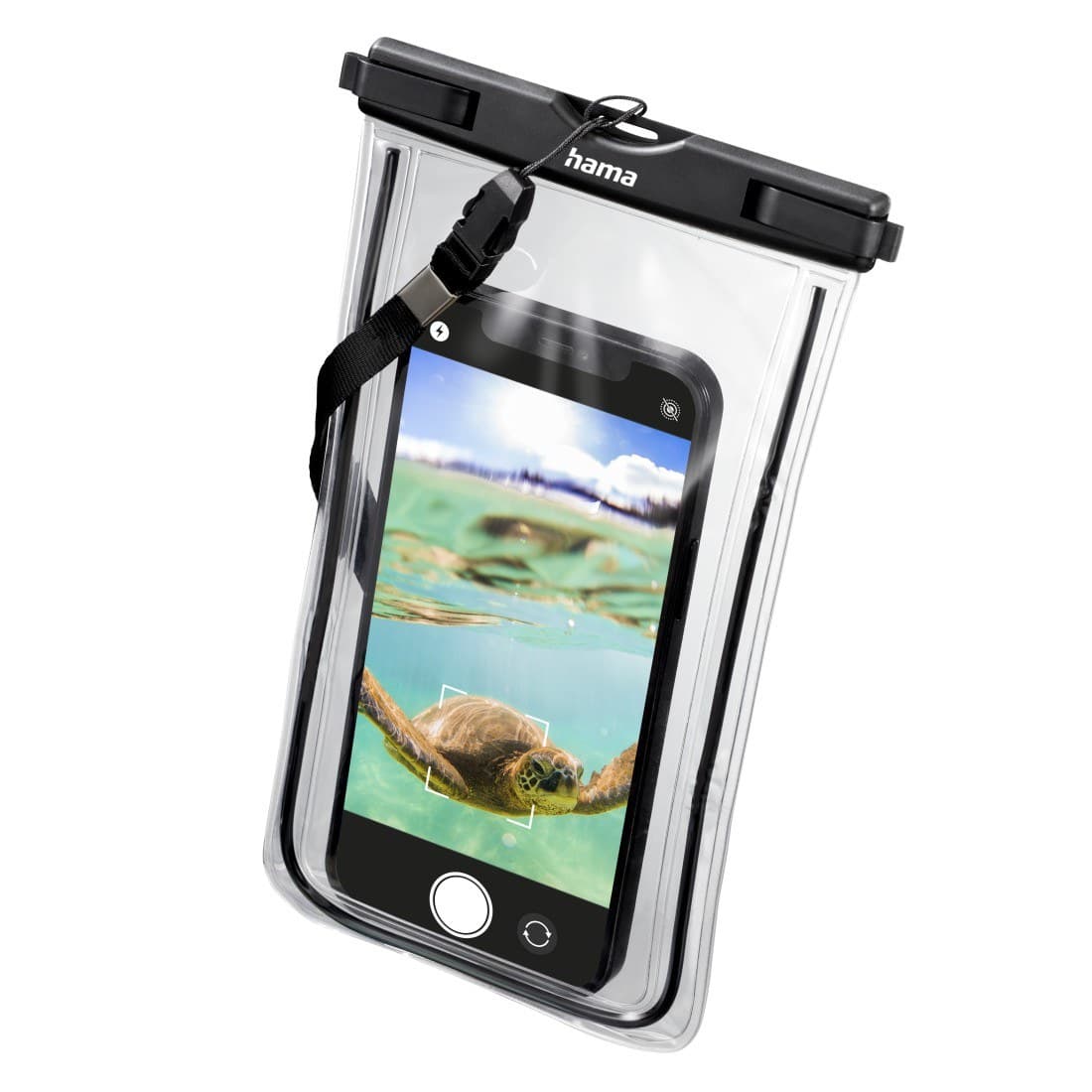 Hama Finest Sports Waterproof Smartphone Pouch, IPX8 - Black/Transparent