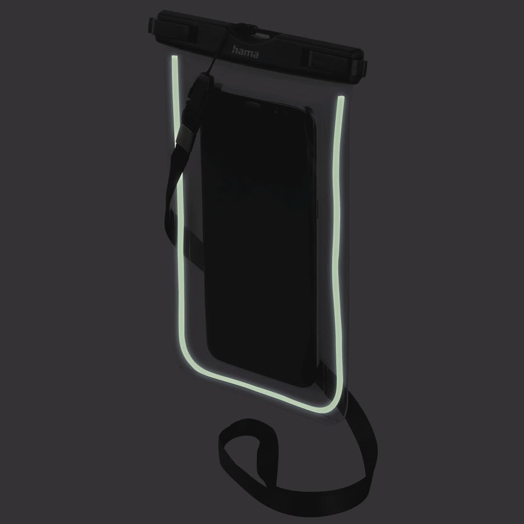 Hama Finest Sports Waterproof Smartphone Pouch, IPX8 - Black/Transparent - Image 3