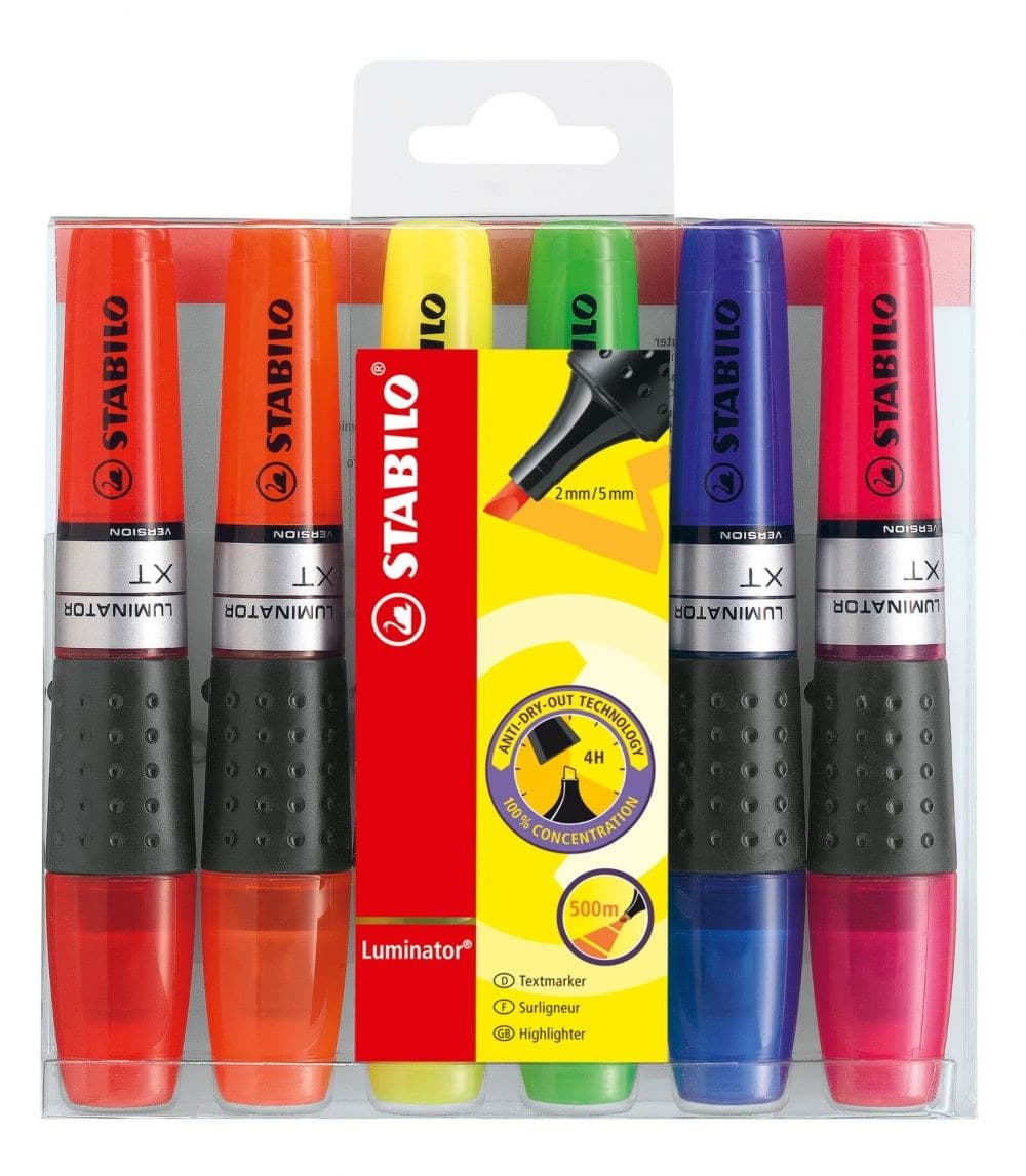 STABILO LUMINATOR Highlighter Pack of 6 Assorted colours
