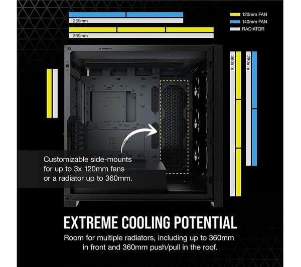 CORSAIR iCUE 5000X RGB ATX Mid-Tower PC Case - Black - Image 5