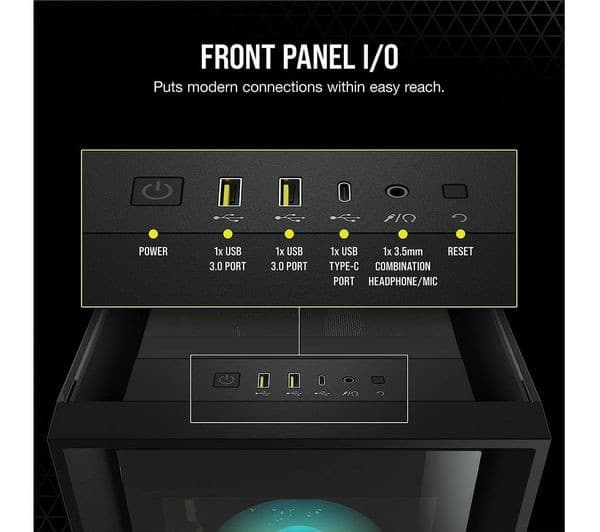CORSAIR iCUE 5000X RGB ATX Mid-Tower PC Case - Black - Image 6
