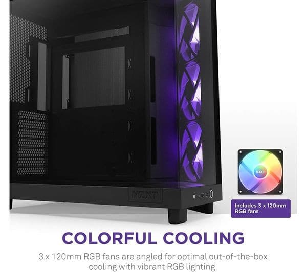 NZXT H6 FLOW RGB ATX Mid-Tower Case Black - Image 2