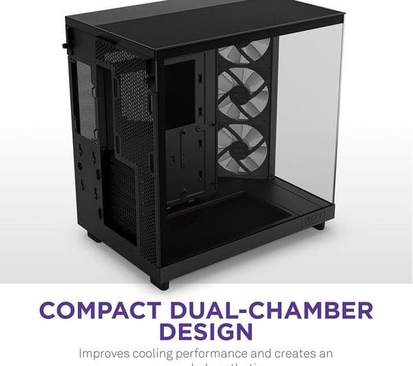NZXT H6 FLOW RGB ATX Mid-Tower Case Black - Image 8