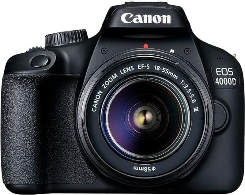 Canon EOS 4000D DSLR Camera with 18-55mm Lens Black - Image 1