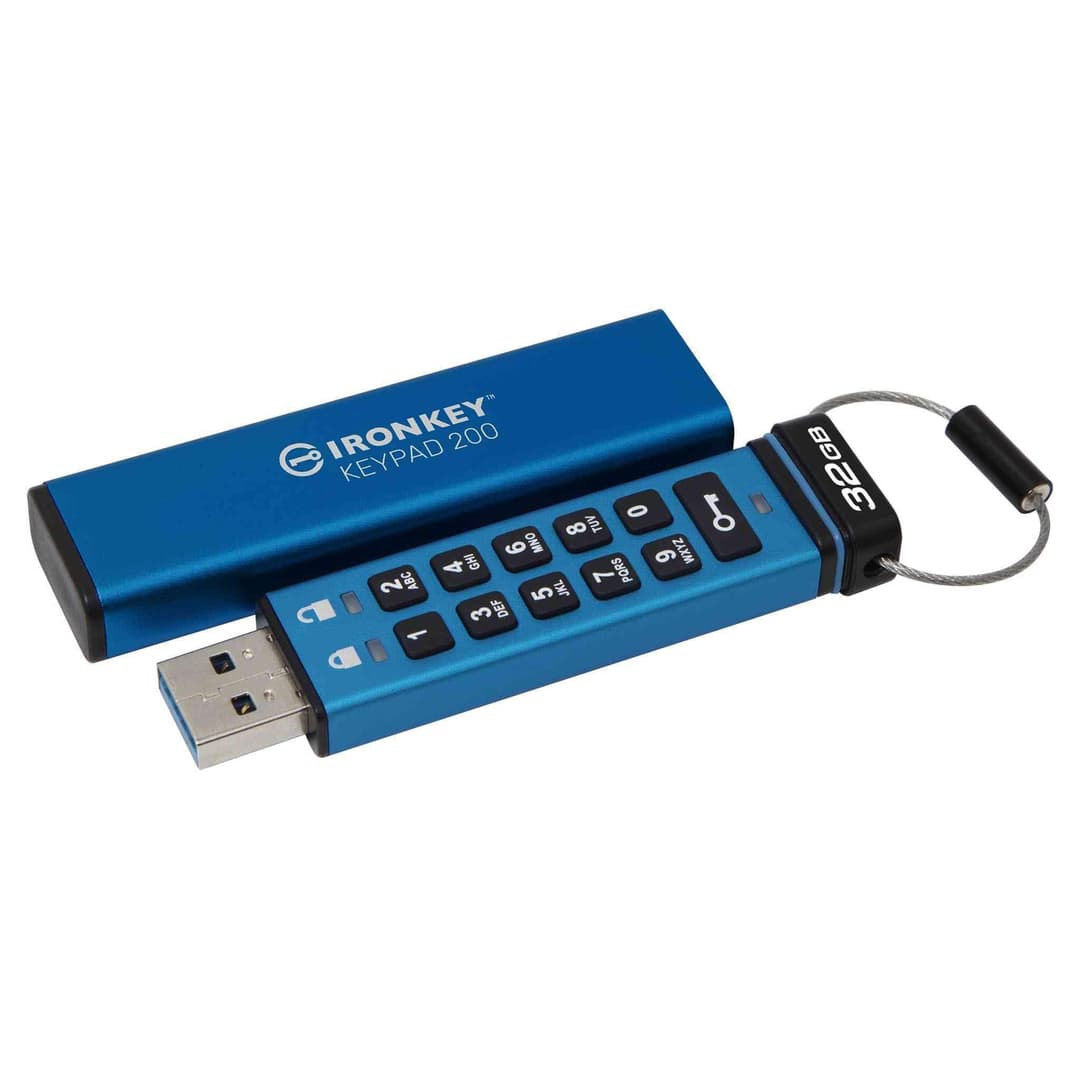 Kingston IronKey Keypad 200 Type -A Hardware-Encrypted USB Flash Drive IKKP200/32GB - 32GB - Image 1