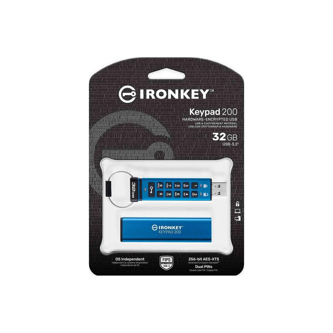 Kingston IronKey Keypad 200 Type -A Hardware-Encrypted USB Flash Drive IKKP200/32GB - 32GB - Image 3