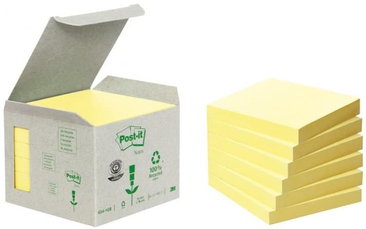 3M 6541B note paper Square Yellow 100 sheets Self-adhesive - Image 1
