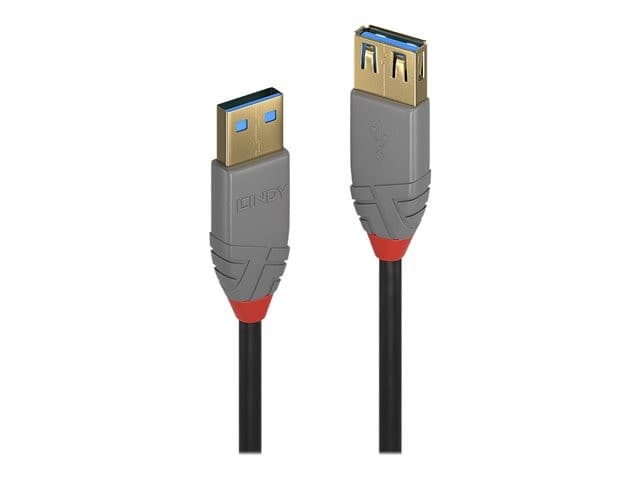 Lindy Anthra Line USB 3.2 Gen 1 Extension Cable USB Type A Male to Female 1m Black - Image 3