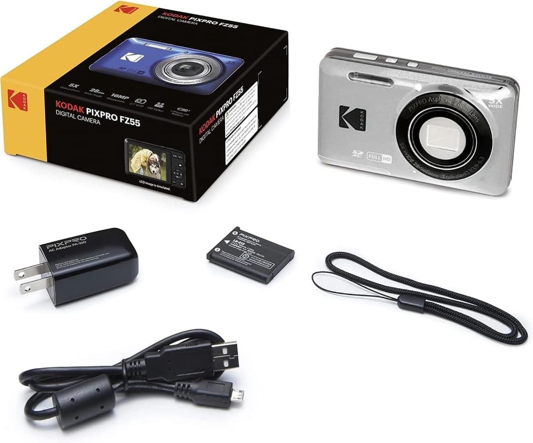 Kodak PixPro Friendly Zoom FZ55 16MP Compact Digital Camera - Silver - Image 4