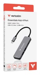 Verbatim USB-C Essentials Multiport Hub 4 ports: HDMI, USB-C PD, USB-A 3.2 Gen 1, USB-A thumbnail 3