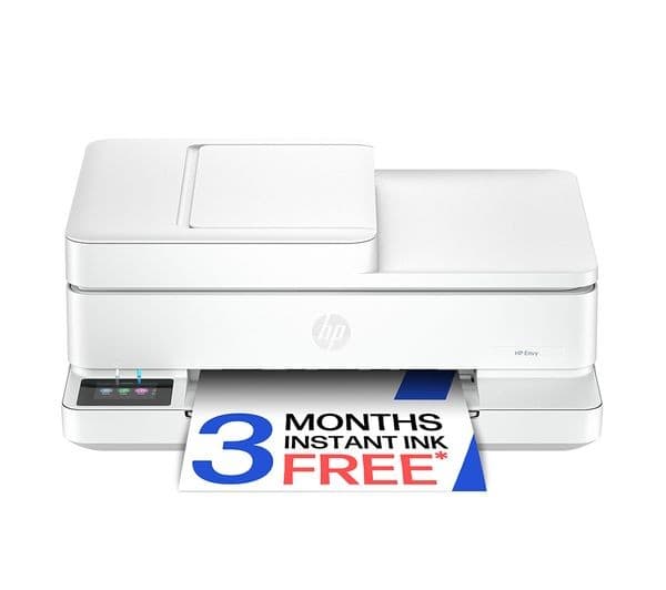 HP Envy 6530e All-in-One Inkjet Wireless Printer with Fax & 3 Months Instant Ink with HP+