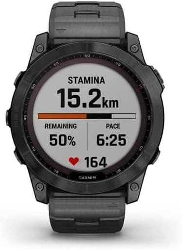 Garmin Fenix 7X Sapphire Solar Edition Carbon Grey DLC Titanium GPS Smartwatch with Vented Titanium Band - Image 6
