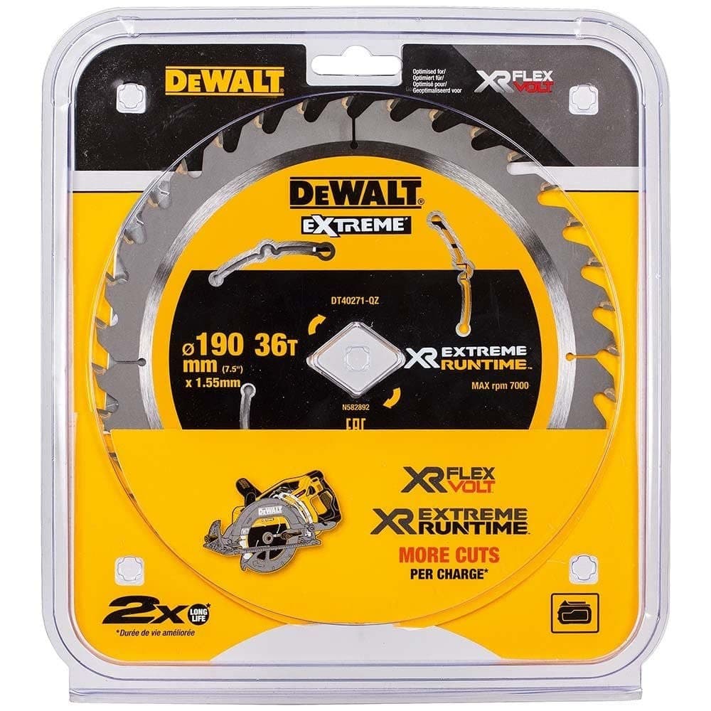 DEWALT DT40271 190mm 36 Tooth Diamond Bore Blade for Dcsdcs577 - Black / Yellow - Image 3
