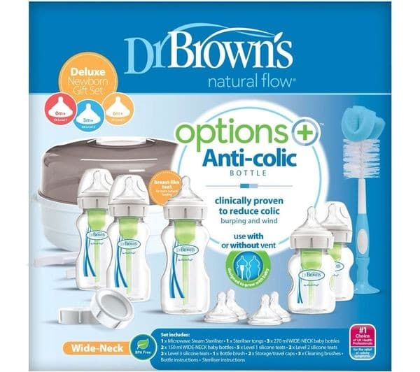 DR BROWN'S Natural Flow Options+ Anti-Colic Deluxe Newborn Gift Set - Image 2
