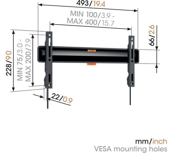 Vogels Comfort TVM 3405 SP Fixed 32-77" OLED TV Wall Bracket Black - Image 5