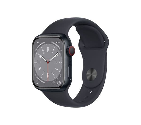 APPLE Watch Series 8 Cellular - Midnight with Midnight Sports Band, 41 mm - Image 1